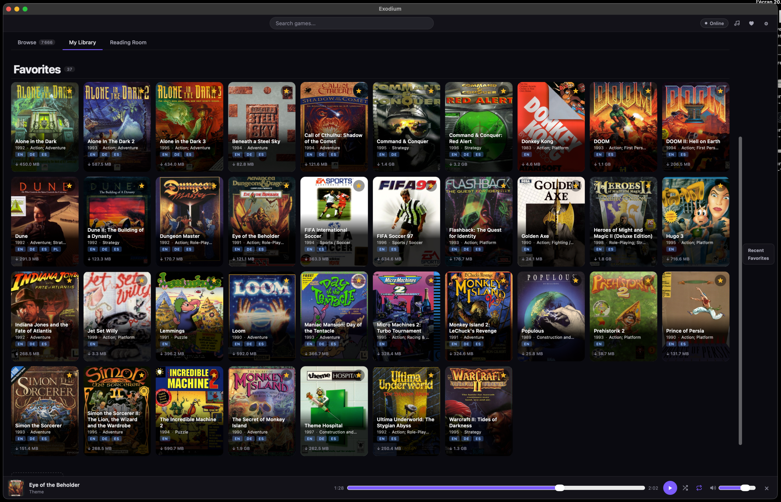 My first Exodium favourites: Alone in the Dark, Dune, Monkey Island, Loom, Shadow of the Comet and a few other memories.