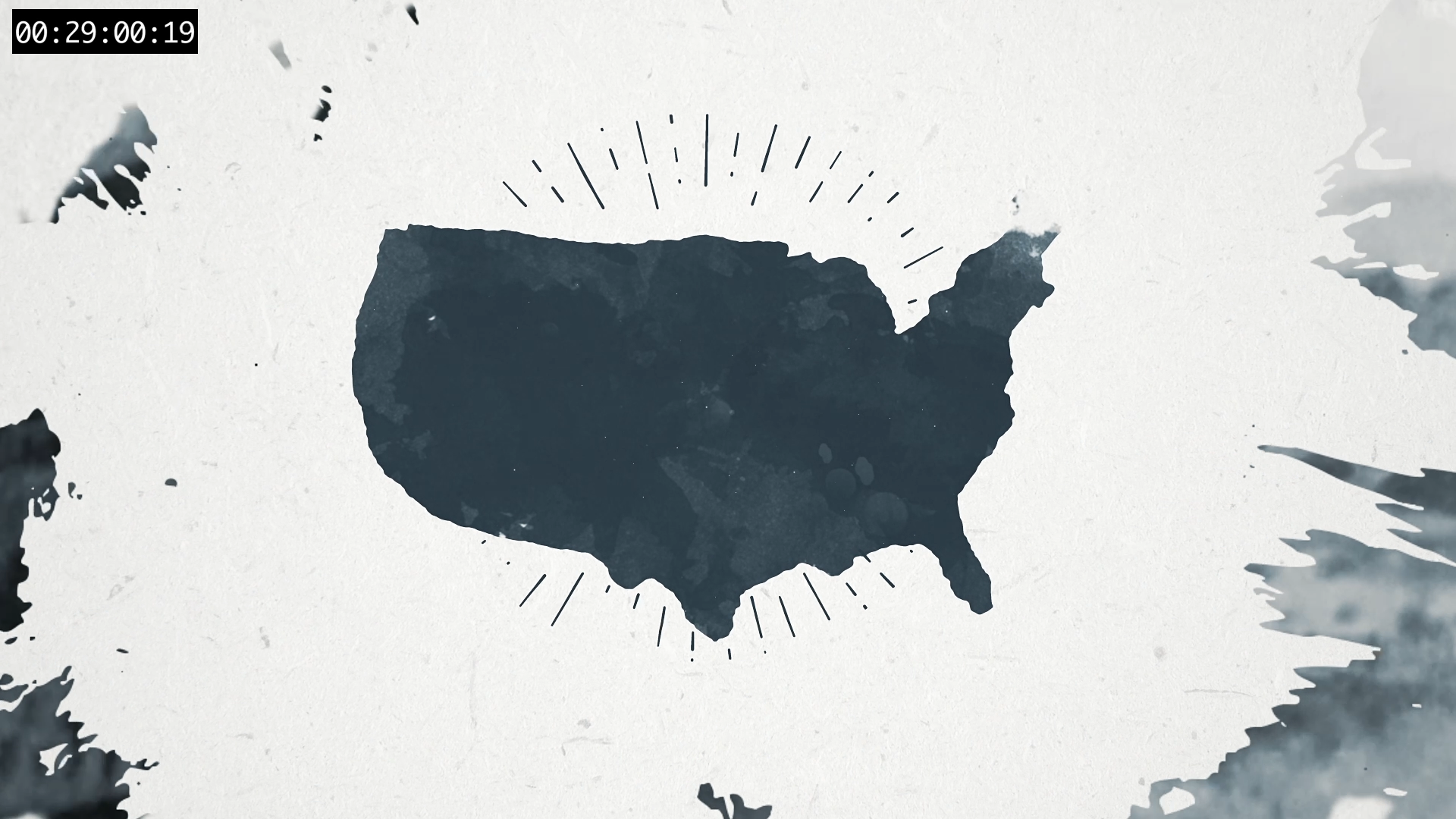 A textured silhouette of the United States on paper, from my preferred art direction.