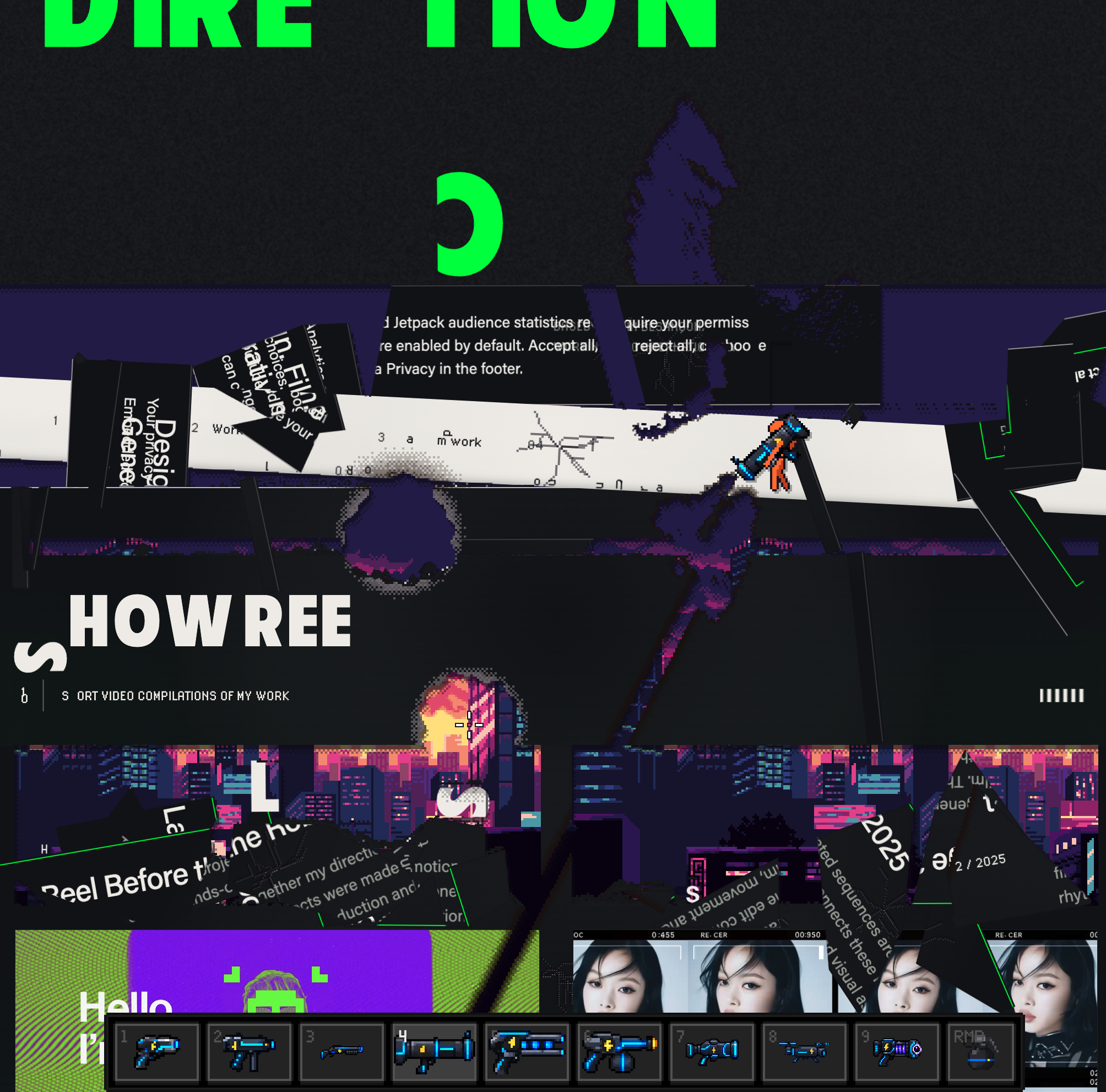 Indie Pixel Pusher being smashed to pieces in Sprite Fusion&rsquo;s pixel-art website destruction game.